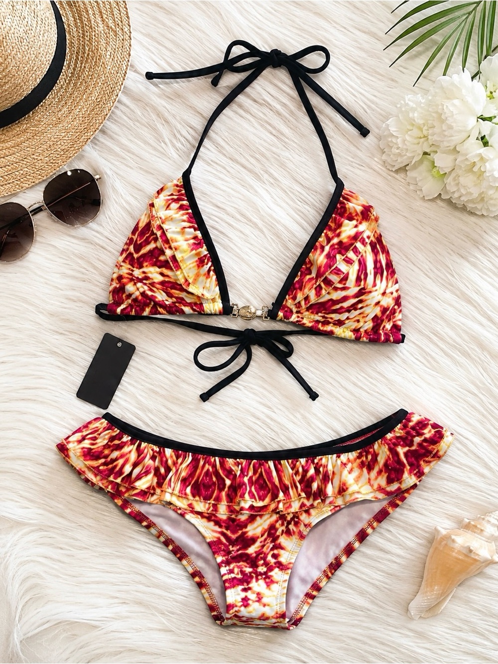 Ruffle swimsuit kardashian kollection bikini NEW - Picture 2 of 5